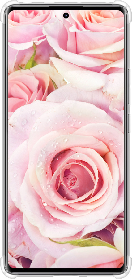 Силикон с усиленными углами чехол Розы для Xiaomi Redmi Note 14 Pro 4G - 525sp-3808 изображение 