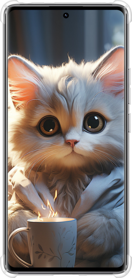 Силіконовий протиударний с посиленими кутами чехол Білий кіт для Xiaomi Redmi Note 14 Pro 4G - 5646sp-3808 изображение 