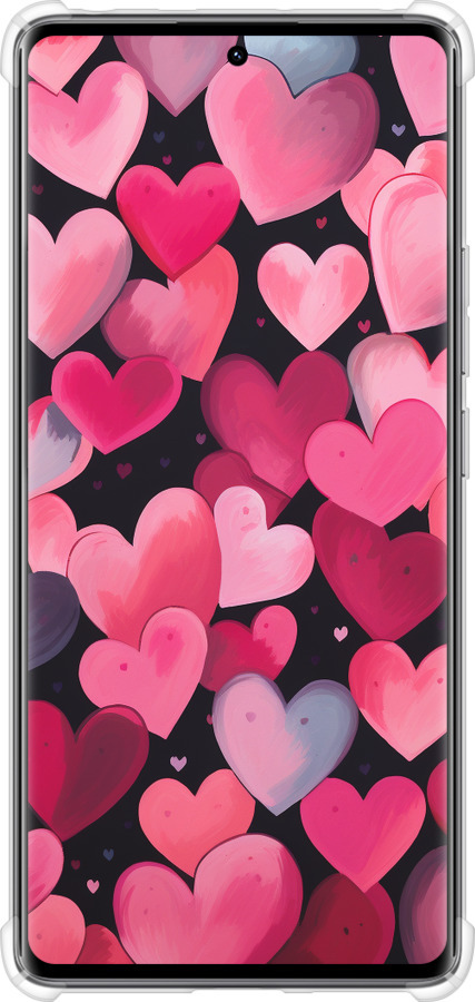Силикон с усиленными углами чехол Сердечки 4 для Xiaomi Redmi Note 14 Pro 4G - 5662sp-3808 изображение 