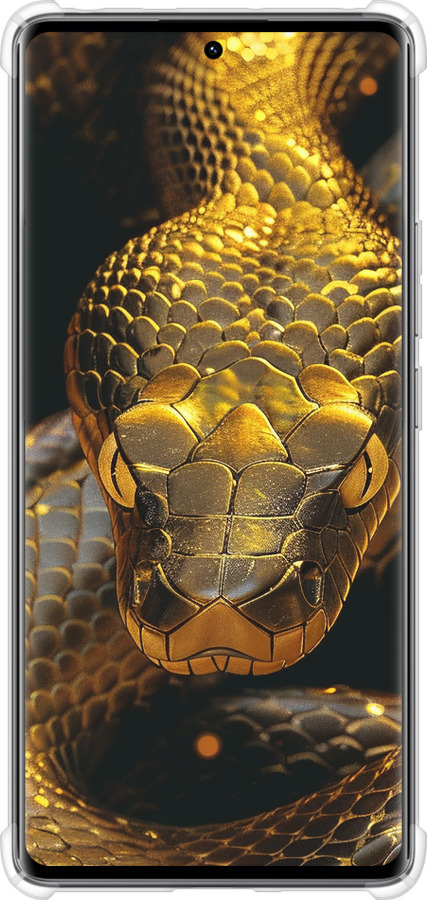 Силикон с усиленными углами чехол Golden snake для Xiaomi Redmi Note 14 Pro 4G - 6072sp-3808 изображение 