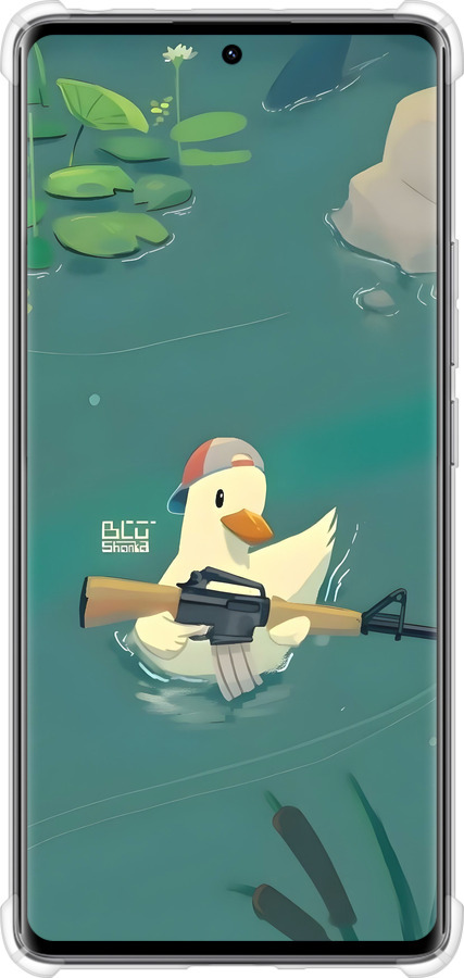 Силикон с усиленными углами чехол Уточка с автоматом для Xiaomi Redmi Note 14 Pro 4G - 6356sp-3808 изображение 