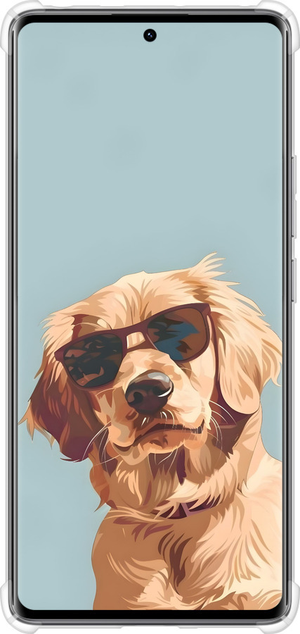 Силикон с усиленными углами чехол Пес в очках для Xiaomi Redmi Note 14 Pro 4G - 6381sp-3808 изображение 