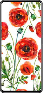 Силиконовый чехол Нарисованные маки для Xiaomi Redmi Note 14 Pro 4G - 4278u-3808 изображение 