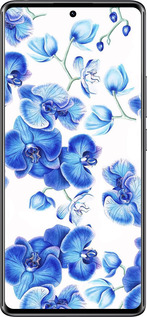 Силиконовый чехол Голубые орхидеи для Xiaomi Redmi Note 14 Pro 4G - 4406u-3808 изображение 