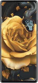 Силіконовий чехол Black snake and golden rose для Xiaomi Redmi Note 14 Pro 4G - 6068u-3808 изображение 