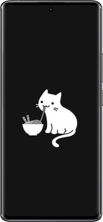 Силиконовый чехол С милым котом на черном фоне для Xiaomi Redmi Note 14 Pro 4G - 6528u-3808 изображение 