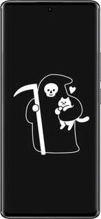 Силиконовый чехол Минималистичный арт: смерть и кошка для Xiaomi Redmi Note 14 Pro 4G - 6529u-3808 изображение 