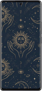 Силіконовий чехол Celestial Harmony: Sun & Moon Gold Mystic Pattern для Xiaomi Redmi Note 14 Pro 4G - 6778u-3808 изображение 