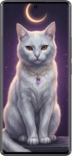 Силиконовый чехол Mystic White Cat Gothic Dark Purple Gold для Xiaomi Redmi Note 14 Pro 4G - 6805u-3808 изображение 
