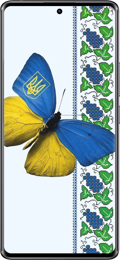 Силіконовий чехол Жовто-блакитний метелик  для Xiaomi Redmi Note 14 Pro 4G - 1054u-3808 изображение 