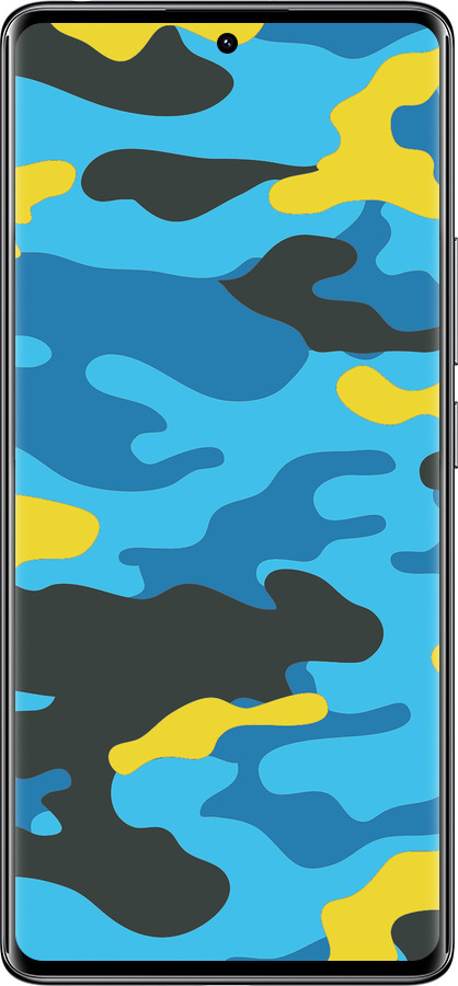 Силіконовий чехол Жовто-блакитний камуфляж для Xiaomi Redmi Note 14 Pro 4G - 1084u-3808 изображение 
