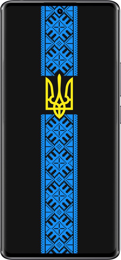 Силиконовый чехол Тризуб в вышиванке для Xiaomi Redmi Note 14 Pro 4G - 1158u-3808 изображение 