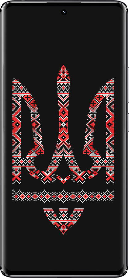 Силиконовый чехол Герб - вышиванка на черном фоне для Xiaomi Redmi Note 14 Pro 4G - 1196u-3808 изображение 