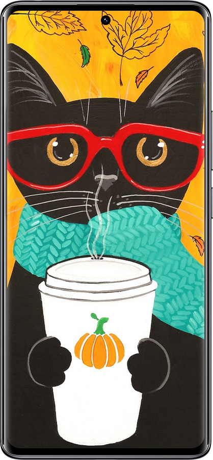 Силиконовый чехол Осенний кот для Xiaomi Redmi Note 14 Pro 4G - 4026u-3808 изображение 