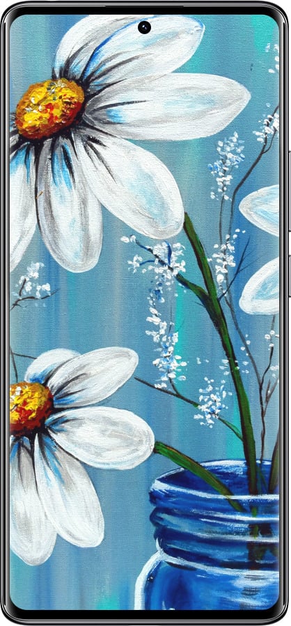 Силіконовий чехол Красиві арт-ромашки для Xiaomi Redmi Note 14 Pro 4G - 4031u-3808 изображение 