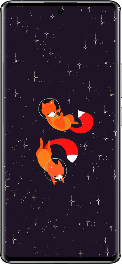 Силиконовый чехол Лисички в космосе для Xiaomi Redmi Note 14 Pro 4G - 4519u-3808 изображение 