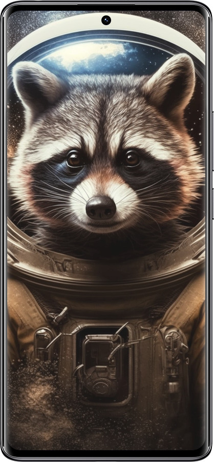 Силиконовый чехол Raccoon austronaut для Xiaomi Redmi Note 14 Pro 4G - 5581u-3808 изображение 
