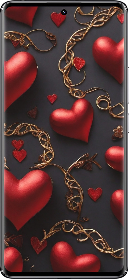 Силиконовый чехол Сердечки для Xiaomi Redmi Note 14 Pro 4G - 5831u-3808 изображение 