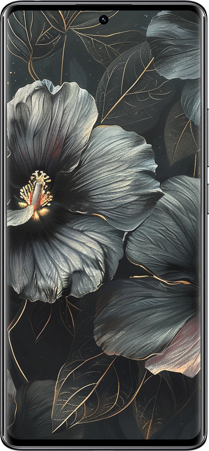 Силиконовый чехол Черные цветы для Xiaomi Redmi Note 14 Pro 4G - 6031u-3808 изображение 