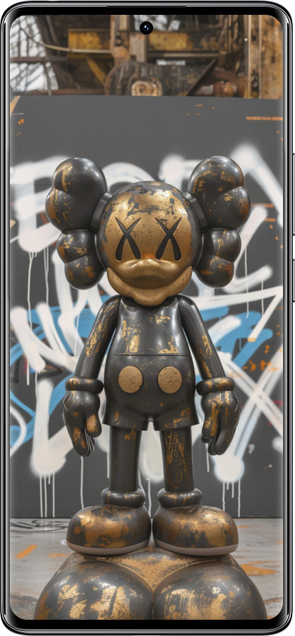 Силіконовий чехол Bronze kaws v3 для Xiaomi Redmi Note 14 Pro 4G - 6099u-3808 изображение 