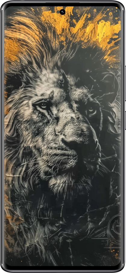 Силіконовий чехол Лев у золотих фарбах для Xiaomi Redmi Note 14 Pro 4G - 6155u-3808 изображение 