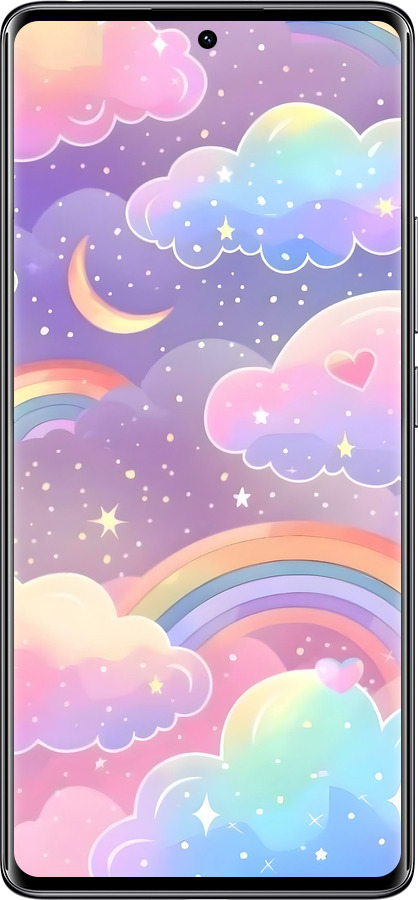 Силиконовый чехол Облака и радуга для Xiaomi Redmi Note 14 Pro 4G - 6312u-3808 изображение 