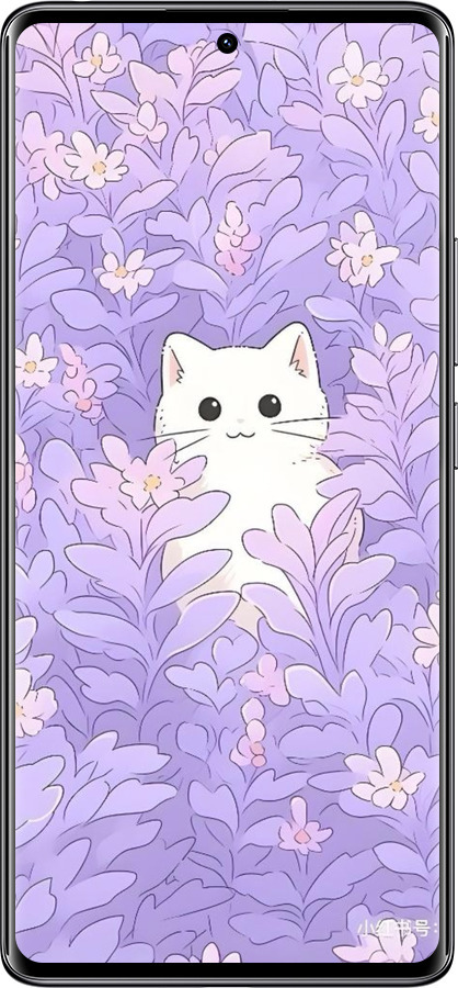 Силиконовый чехол Котик в цветах для Xiaomi Redmi Note 14 Pro 4G - 6390u-3808 изображение 