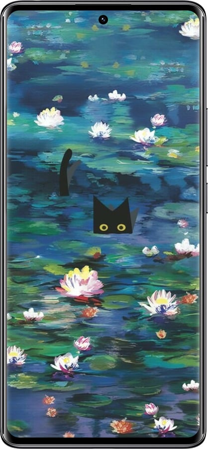 Силиконовый чехол Чехол с изображением водяных лилий Моне и кошек для Xiaomi Redmi Note 14 Pro 4G - 6399u-3808 изображение 