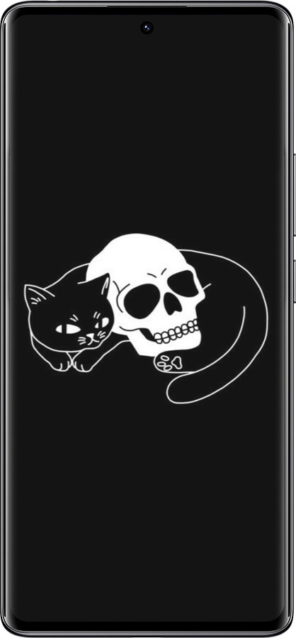 Силіконовий чехол Із зображенням кота та черепа для Xiaomi Redmi Note 14 Pro 4G - 6491u-3808 изображение 