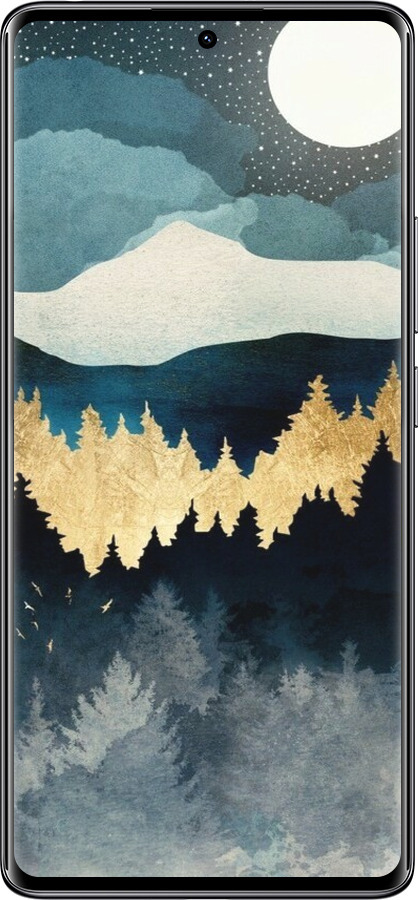Силіконовий чехол Нічний краєвид з лісом та горами для Xiaomi Redmi Note 14 Pro 4G - 6493u-3808 изображение 
