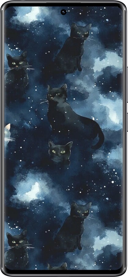 Силиконовый чехол Изображение Кошек с тёмной акварелью для Xiaomi Redmi Note 14 Pro 4G - 6521u-3808 изображение 