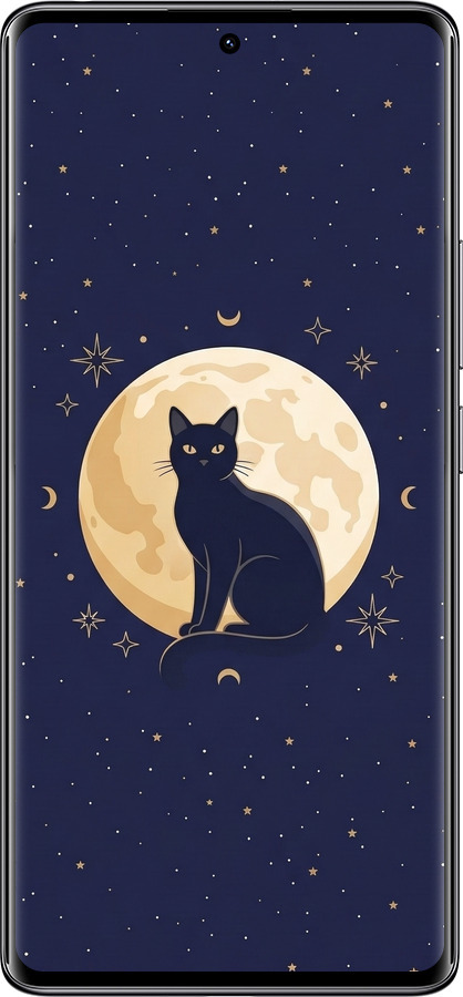 Силіконовий чехол Cute Cat Celestial/Witchy для Xiaomi Redmi Note 14 Pro 4G - 6787u-3808 изображение 