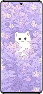 TPU чехол Котик в цветах для Xiaomi Poco X7 - 6390b-4011 изображение 
