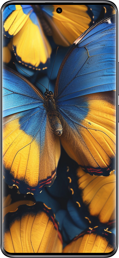 TPU чехол Желто-голубые бабочки для Xiaomi Redmi Note 14 Pro 5G - 6046b-3928 изображение 