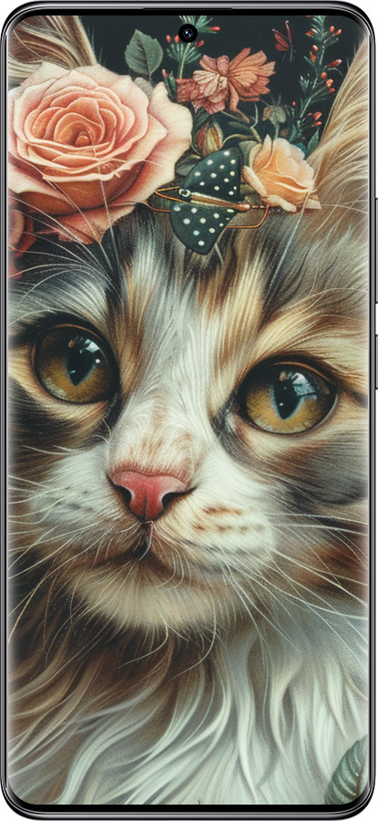 TPU чехол Cats and flowers для Xiaomi Redmi Note 14 Pro 5G - 6069b-3928 изображение 