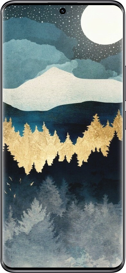 TPU чехол Ночной пейзаж с лесом и горами для Xiaomi Redmi Note 14 Pro 5G - 6493b-3928 изображение 