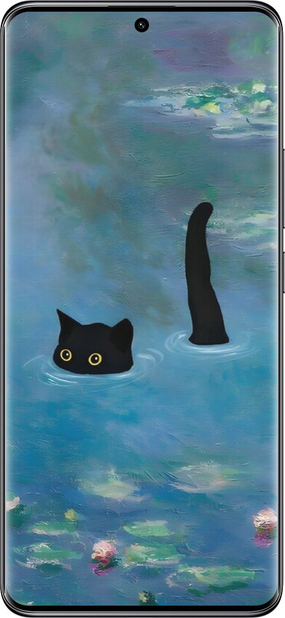 TPU чехол С изображением кота и водяной лилии Monet для Xiaomi Redmi Note 14 Pro 5G - 6519b-3928 изображение 