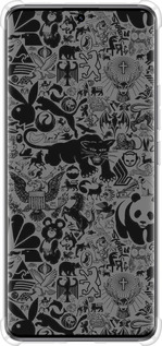 Силикон с усиленными углами чехол Чёрно-серый стикер бомбинг для Xiaomi Redmi Note 14 Pro 5G - 2432sp-3928 изображение 