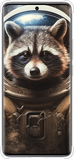 Силикон с усиленными углами чехол Raccoon austronaut для Xiaomi Redmi Note 14 Pro 5G - 5581sp-3928 изображение 