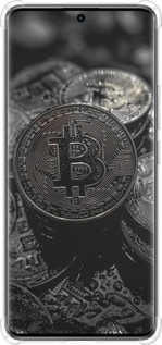 Силикон с усиленными углами чехол Black Bitcoin для Xiaomi Redmi Note 14 Pro 5G - 6090sp-3928 изображение 