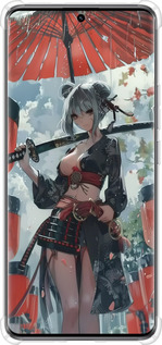 Силикон с усиленными углами чехол Гейша-воин для Xiaomi Redmi Note 14 Pro 5G - 6124sp-3928 изображение 