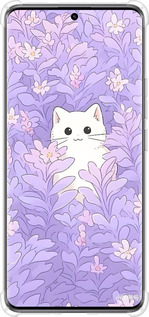 Силикон с усиленными углами чехол Котик в цветах для Xiaomi Redmi Note 14 Pro 5G - 6390sp-3928 изображение 