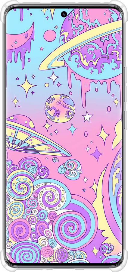 Силикон с усиленными углами чехол Розовая галактика для Xiaomi Redmi Note 14 Pro 5G - 4146sp-3928 изображение 