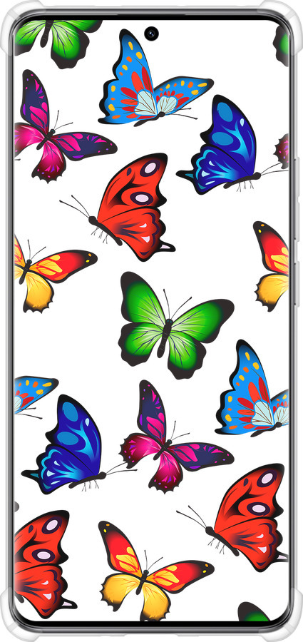 Силикон с усиленными углами чехол Красочные мотыльки для Xiaomi Redmi Note 14 Pro 5G - 4761sp-3928 изображение 