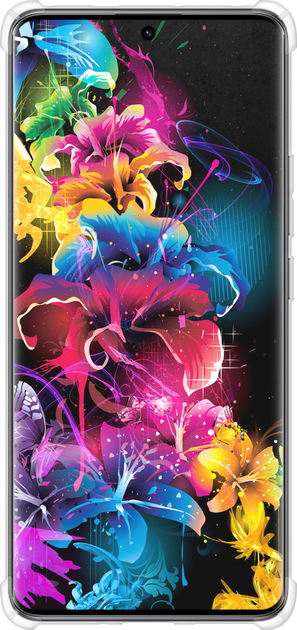 Силикон с усиленными углами чехол Абстрактные цветы для Xiaomi Redmi Note 14 Pro 5G - 511sp-3928 изображение 