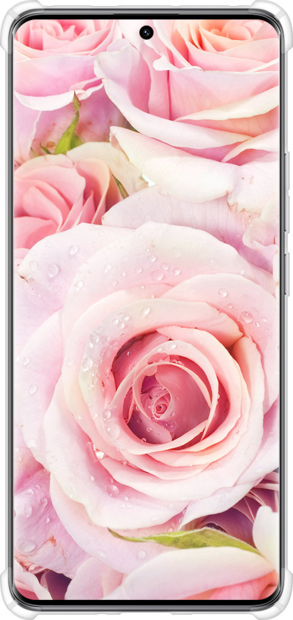 Силикон с усиленными углами чехол Розы для Xiaomi Redmi Note 14 Pro 5G - 525sp-3928 изображение 