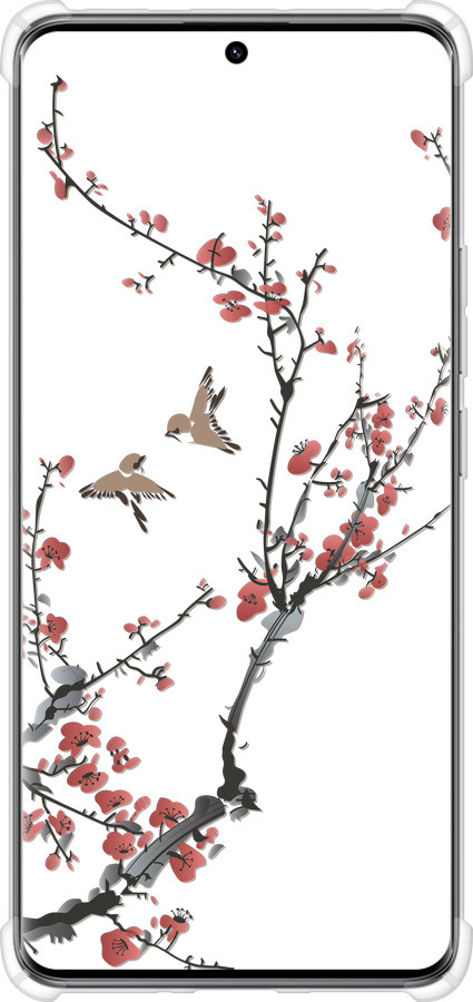 Силикон с усиленными углами чехол Сакура v2 для Xiaomi Redmi Note 14 Pro 5G - 5538sp-3928 изображение 