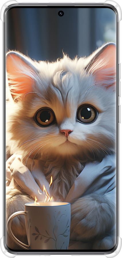 Силикон с усиленными углами чехол White cat для Xiaomi Redmi Note 14 Pro 5G - 5646sp-3928 изображение 