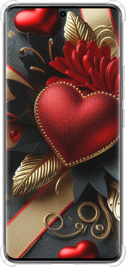 Силикон с усиленными углами чехол Сердечки v2 для Xiaomi Redmi Note 14 Pro 5G - 5832sp-3928 изображение 