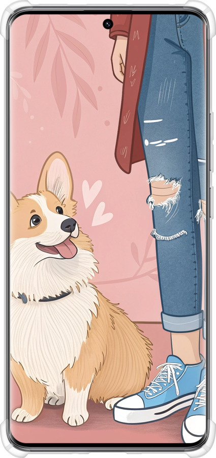Силикон с усиленными углами чехол Корги 3 для Xiaomi Redmi Note 14 Pro 5G - 6707sp-3928 изображение 